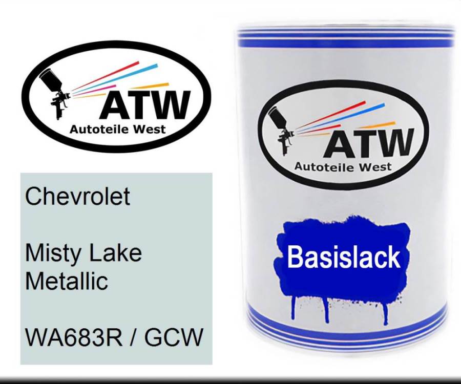 Chevrolet, Misty Lake Metallic, WA683R / GCW: 500ml Lackdose, von ATW Autoteile West.